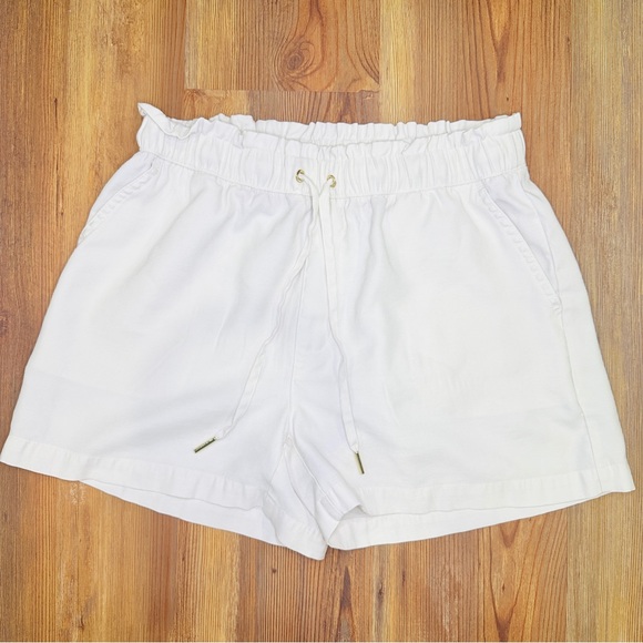Tommy Hilfiger Women S White Paperbag Waist Drawstring Shorts Summer Casual - Picture 2 of 8
